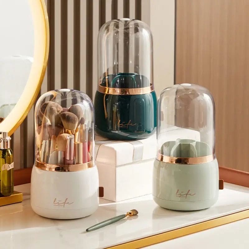 Fancy 360° Rotating Makeup Brushes Holder, Portable Desktop Makeup Brush Organizer With Lid, Desktop Makeup Brush Storage Bucket, Lipstick Eyebrow Pencil Holder, Vanity Dressing Table Brush Display Box, Acrylic Dust Free Waterproof Makeup Container Fancy 360° Rotating Makeup Brushes Holder, Portable Desktop Makeup Brush Organizer With Lid, Desktop Makeup Brush Storage Bucket, Lipstick Eyebrow Pencil Holder, Vanity Dressing Table Brush Display Box, Acrylic Dust Free Waterproof Makeup Container